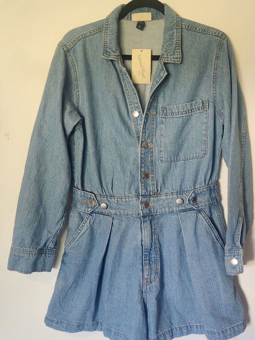 Universal Thread Light Blue Denim Jean Shorts Romper